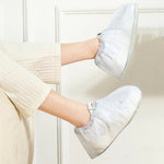 Cobre-Sapatos Descartáveis Impermeáveis em PVC para Exterior, Cano Baixo Branco, Cano Médio Branco