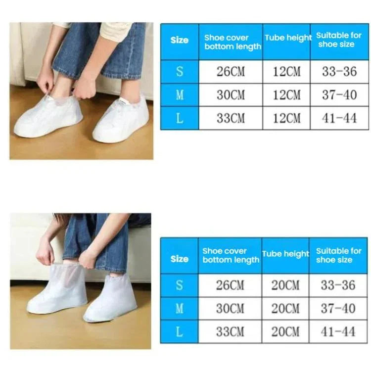 Cobre-Sapatos Descartáveis Impermeáveis em PVC para Exterior, Cano Baixo Branco, Cano Médio Branco