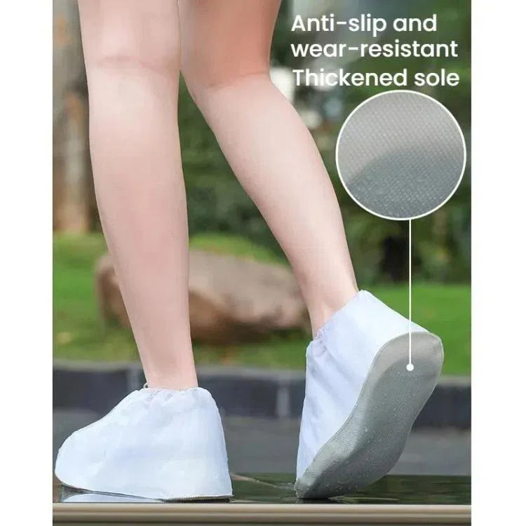 Cobre-Sapatos Descartáveis Impermeáveis em PVC para Exterior, Cano Baixo Branco, Cano Médio Branco