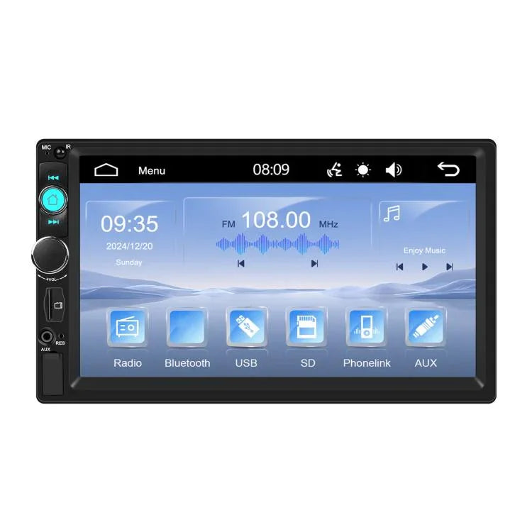 Reprodutor MP5 com Carplay com Fios de 7 Polegadas, Ecrã Grande, Controlo Central do Carro, Bluetooth, Standard, Standard+12 Luzes Câmera