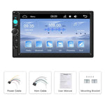 Reprodutor MP5 com Carplay com Fios de 7 Polegadas, Ecrã Grande, Controlo Central do Carro, Bluetooth, Standard, Standard+12 Luzes Câmera