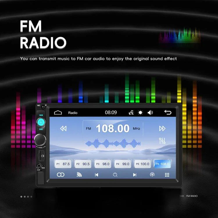 Reprodutor MP5 com Carplay com Fios de 7 Polegadas, Ecrã Grande, Controlo Central do Carro, Bluetooth, Standard, Standard+12 Luzes Câmera