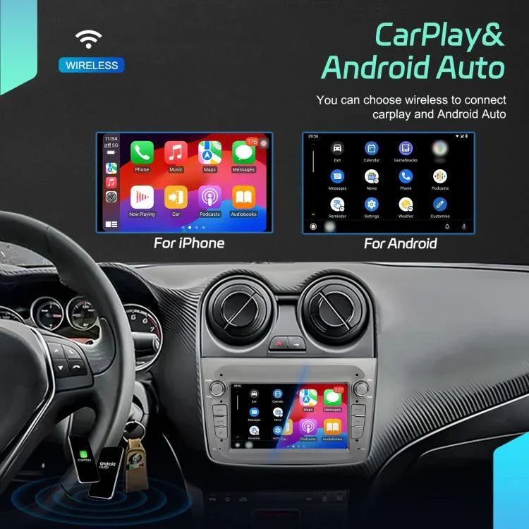 Para Alfa Romeo MITO 2008-2016 Ecrã Horizontal de 7 polegadas Android 15 Carplay Máquina Integrada de Controlo Central do Carro, 4+64G, 2+64G