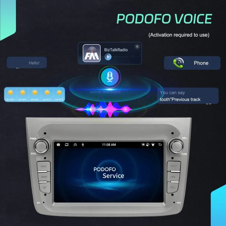 Para Alfa Romeo MITO 2008-2016 Ecrã Horizontal de 7 polegadas Android 15 Carplay Máquina Integrada de Controlo Central do Carro, 4+64G, 2+64G
