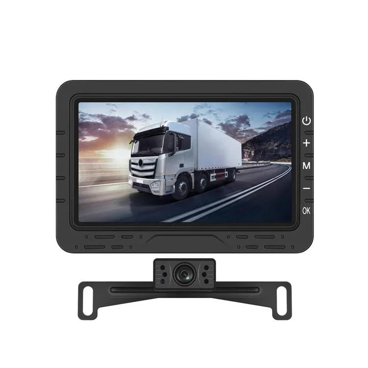 Ecrã Digital Sem Fios HD de 4,3 polegadas 1 para 1 para Marcha-atrás, Máquina Tudo-em-um de Controlo Central do Carro, Com Suporte Longo para Matrícula América do Norte, Com Suporte Curto para Matrícula Europa