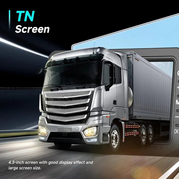 Ecrã Digital Sem Fios HD de 4,3 polegadas 1 para 1 para Marcha-atrás, Máquina Tudo-em-um de Controlo Central do Carro, Com Suporte Longo para Matrícula América do Norte, Com Suporte Curto para Matrícula Europa