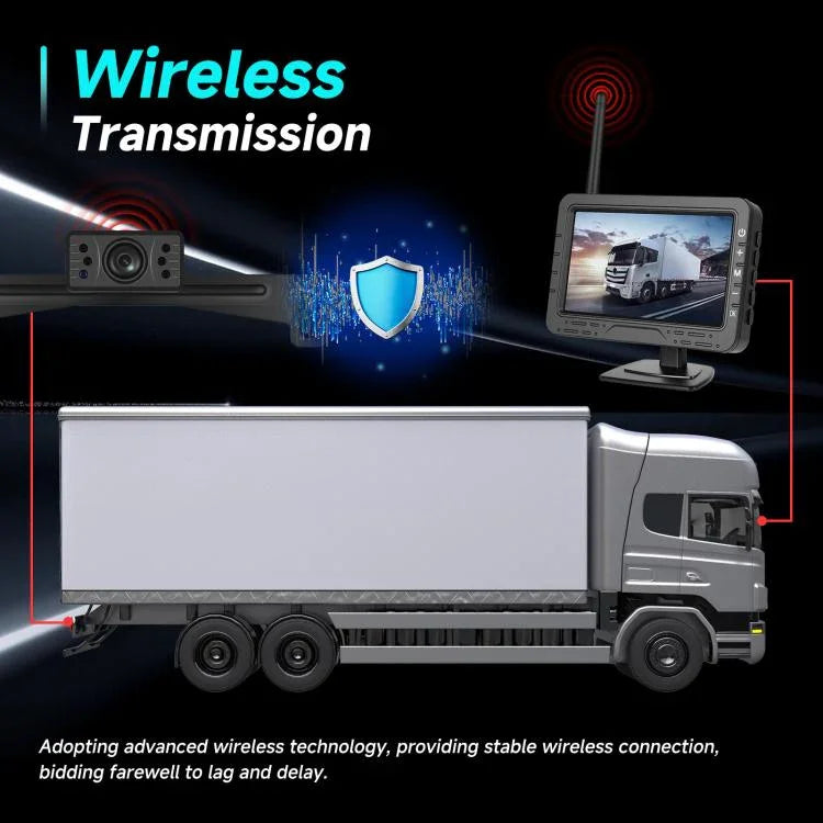 Ecrã Digital Sem Fios HD de 4,3 polegadas 1 para 1 para Marcha-atrás, Máquina Tudo-em-um de Controlo Central do Carro, Com Suporte Longo para Matrícula América do Norte, Com Suporte Curto para Matrícula Europa