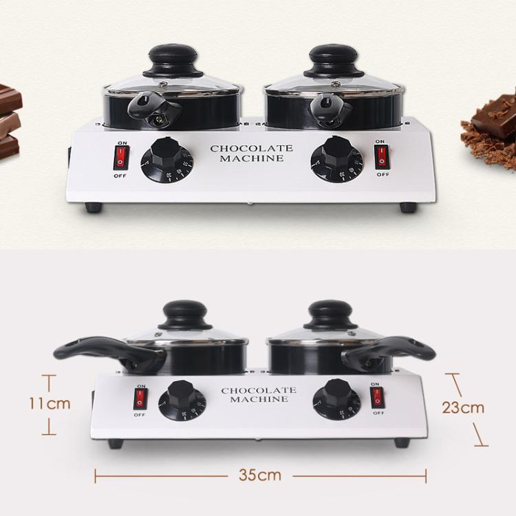 Máquina de Derreter Chocolate de Duplo Cilindro para Fazer Sobremesas, Plugue EUA, Plugue Reino Unido, Plugue UE