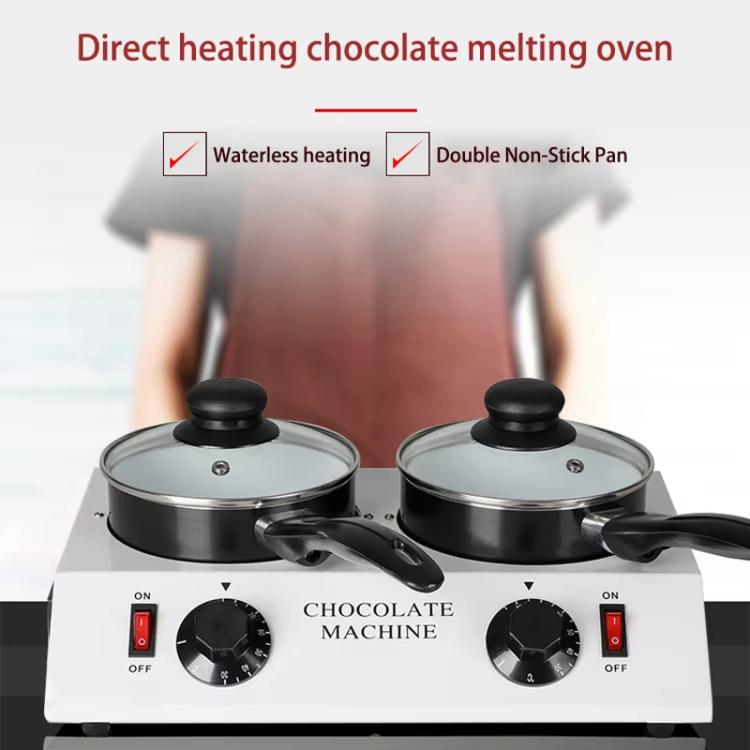 Máquina de Derreter Chocolate de Duplo Cilindro para Fazer Sobremesas, Plugue EUA, Plugue Reino Unido, Plugue UE