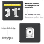 3 Peças / Pacote Suporte Adesivo para Organizador de Aparelhos de Barbear Elétricos e Ferramentas de Beleza Design Semi-aberto para Acesso Fácil
