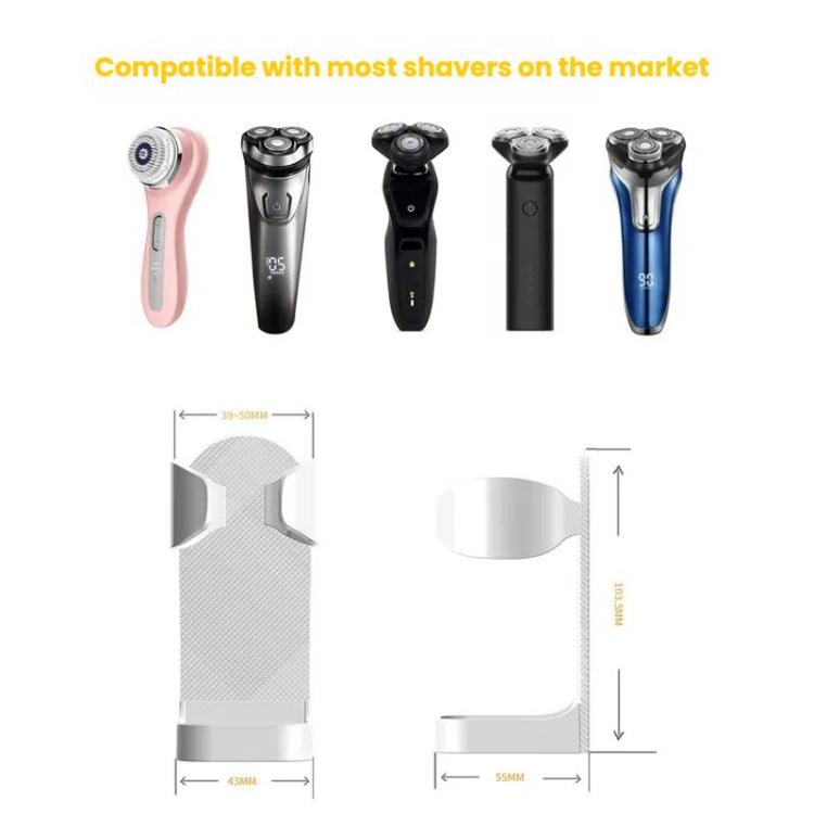 3 Peças / Pacote Suporte Adesivo para Organizador de Aparelhos de Barbear Elétricos e Ferramentas de Beleza Design Semi-aberto para Acesso Fácil