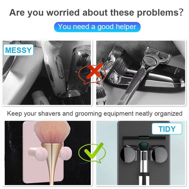 3pcs / Pacote Organizador de Aparelho de Barbear Montado na Parede Sem Perfuração para Aparelho Manual/Safety Razor