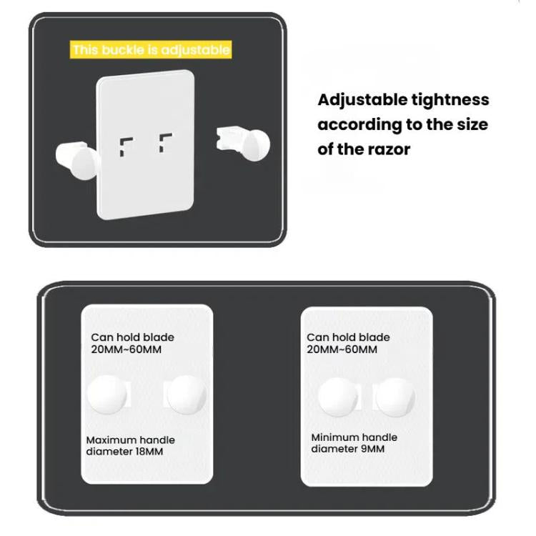 3pcs / Pacote Organizador de Aparelho de Barbear Montado na Parede Sem Perfuração para Aparelho Manual/Safety Razor