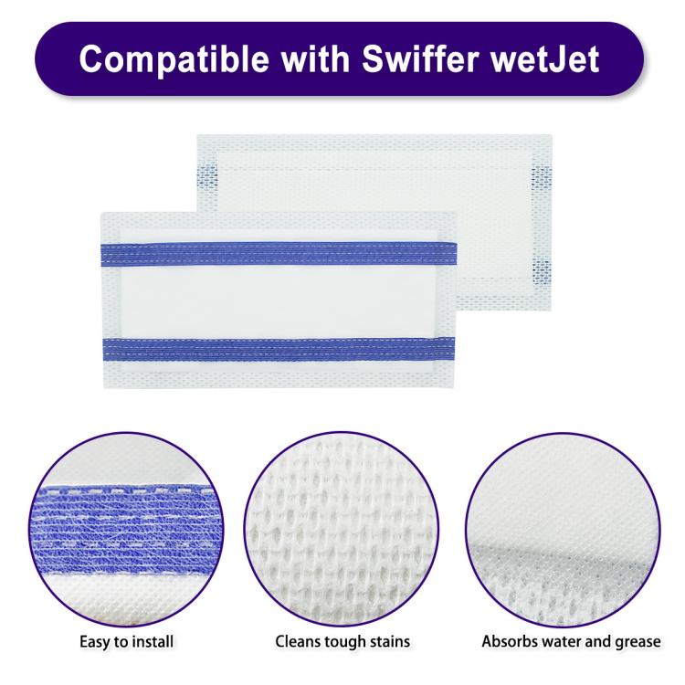 3pcs /Pack Disposable Mopping Pads For Swiffer WetJet Heavy Duty Cleaning, Multi-Surface, Streak-Free, Quick Clean, White