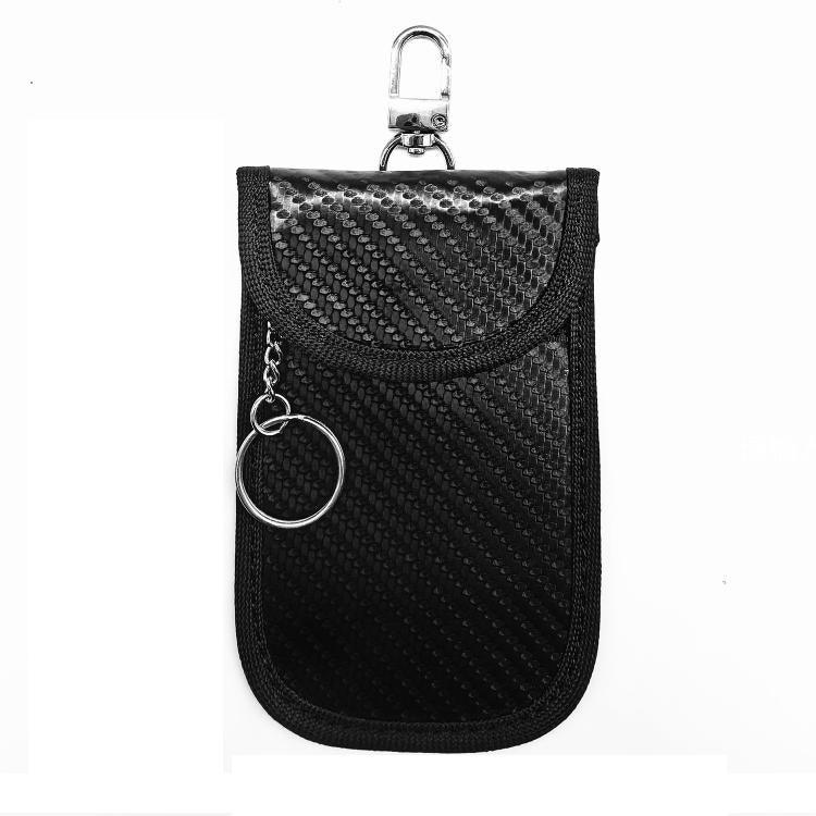 Porta-Chaves para Carro com Bloqueio RFID Anti-Skimming em Fibra de Carbono para Veículos, Cartões de Crédito e Eletrónica, Linha Vermelha Média, Linha Verde Média, Linha Preta Pequena