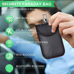 Porta-Chaves para Carro com Bloqueio RFID Anti-Skimming em Fibra de Carbono para Veículos, Cartões de Crédito e Eletrónica, Linha Vermelha Média, Linha Verde Média, Linha Preta Pequena