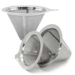 304 Stainless Steel Coffee Filter Reusable Mesh for Pour Over/Drip Coffee Maker, 1-2 Cups, 2-4 Cups, 4-6 Cups