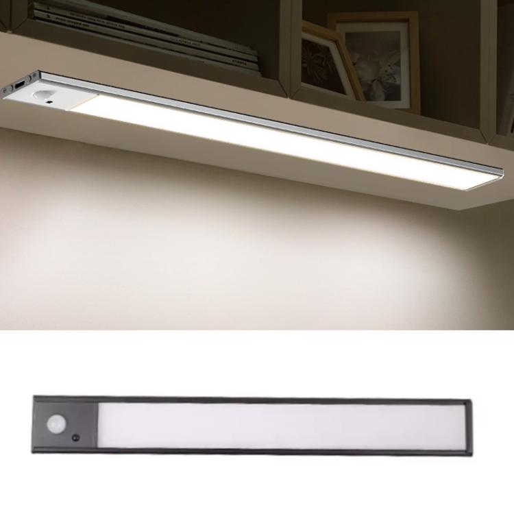 Barra de Luz com Sensor de Movimento Recárregavel para Armário e Roupeiro com Controlo Remoto, 20cm Prateado, 40cm Prateado, 60cm Prateado, 80cm Prateado, 20cm Preto, 40cm Preto, 60cm Preto, 80cm Preto