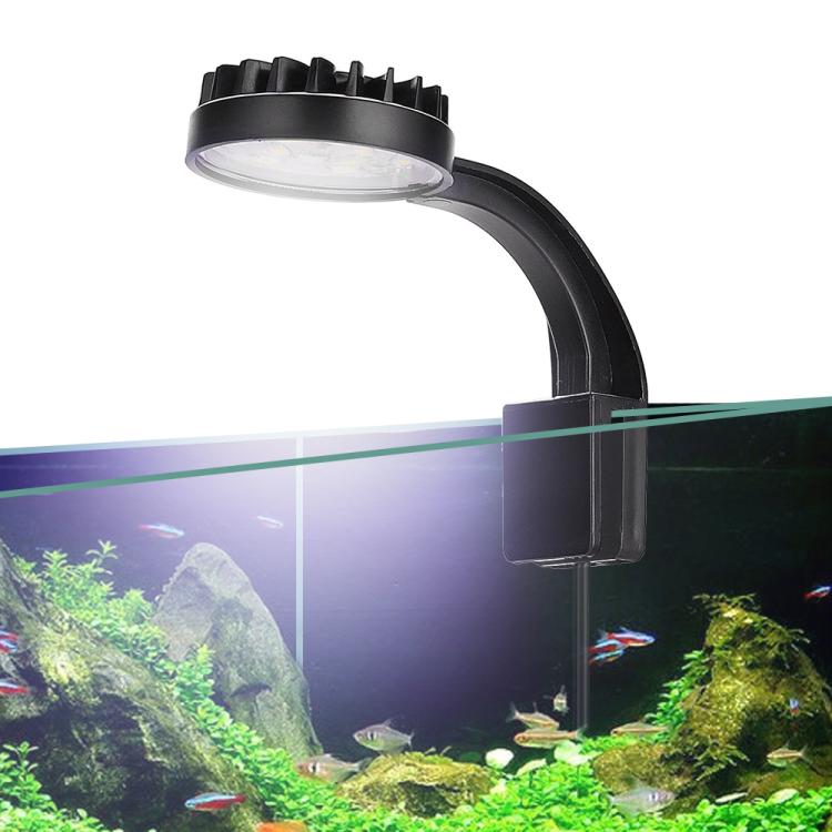 Luz LED de clipe para aquário azul branco 5W com 12 LEDs, luz mini para aquário USB para plantas aquáticas, erva aquática e tanques pequenos, 220V, 110V