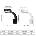 Luz LED de clipe para aquário azul branco 5W com 12 LEDs, luz mini para aquário USB para plantas aquáticas, erva aquática e tanques pequenos, 220V, 110V