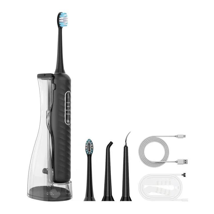Escova de Dentes Elétrica 3 em 1, Irrigador Oral & Flosser de Água com Reservatório Destacável de 180mL
