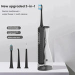Escova de Dentes Elétrica 3 em 1, Irrigador Oral & Flosser de Água com Reservatório Destacável de 180mL
