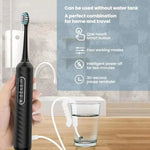 Escova de Dentes Elétrica 3 em 1, Irrigador Oral & Flosser de Água com Reservatório Destacável de 180mL