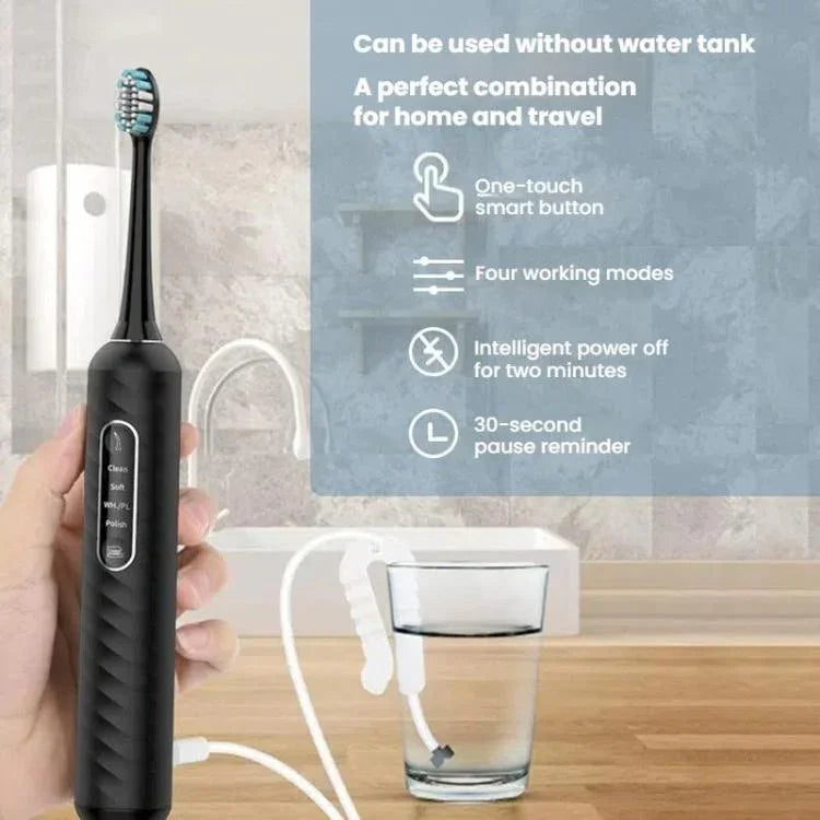 Escova de Dentes Elétrica 3 em 1, Irrigador Oral & Flosser de Água com Reservatório Destacável de 180mL