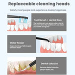 Escova de Dentes Elétrica 3 em 1, Irrigador Oral & Flosser de Água com Reservatório Destacável de 180mL
