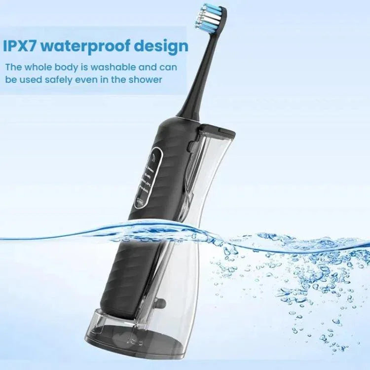 Escova de Dentes Elétrica 3 em 1, Irrigador Oral & Flosser de Água com Reservatório Destacável de 180mL