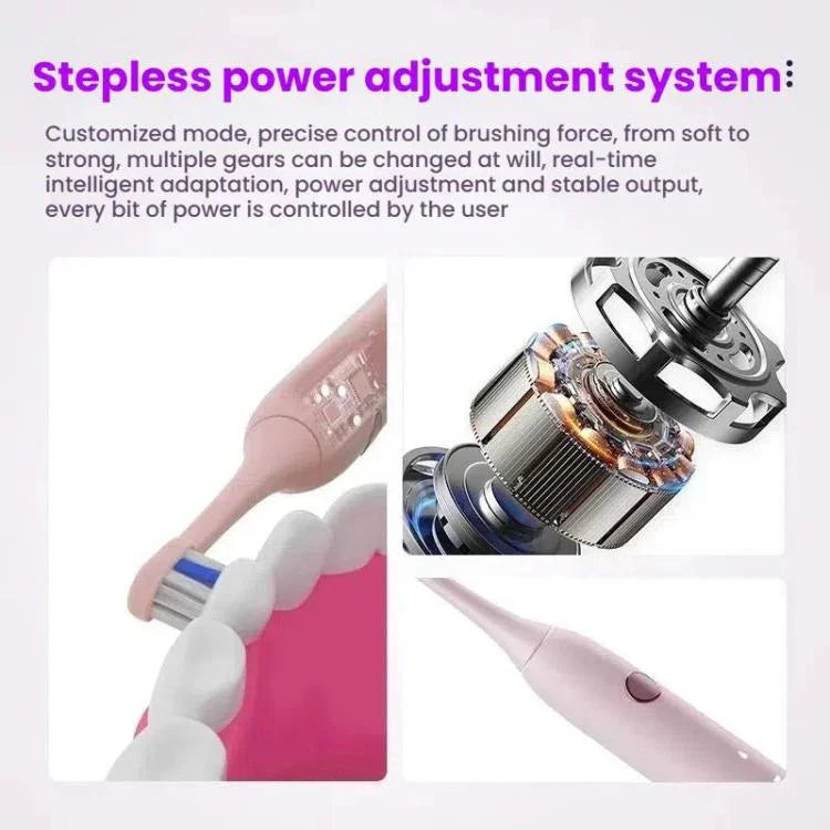 Escova de Dentes Sónica Elétrica Recarregável para Adultos com Modo Personalizado, Cabeças de Escova Antibacterianas, Temporizador Inteligente, Branco Esterilizado, Roxo Claro Esterilizado, Branco Standard, Roxo Claro Standard