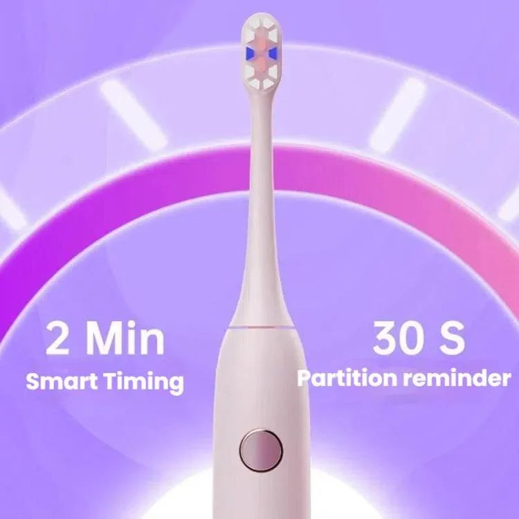 Escova de Dentes Sónica Elétrica Recarregável para Adultos com Modo Personalizado, Cabeças de Escova Antibacterianas, Temporizador Inteligente, Branco Esterilizado, Roxo Claro Esterilizado, Branco Standard, Roxo Claro Standard
