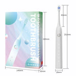 Escova de Dentes Sónica Elétrica Recarregável para Adultos com Modo Personalizado, Cabeças de Escova Antibacterianas, Temporizador Inteligente, Branco Esterilizado, Roxo Claro Esterilizado, Branco Standard, Roxo Claro Standard