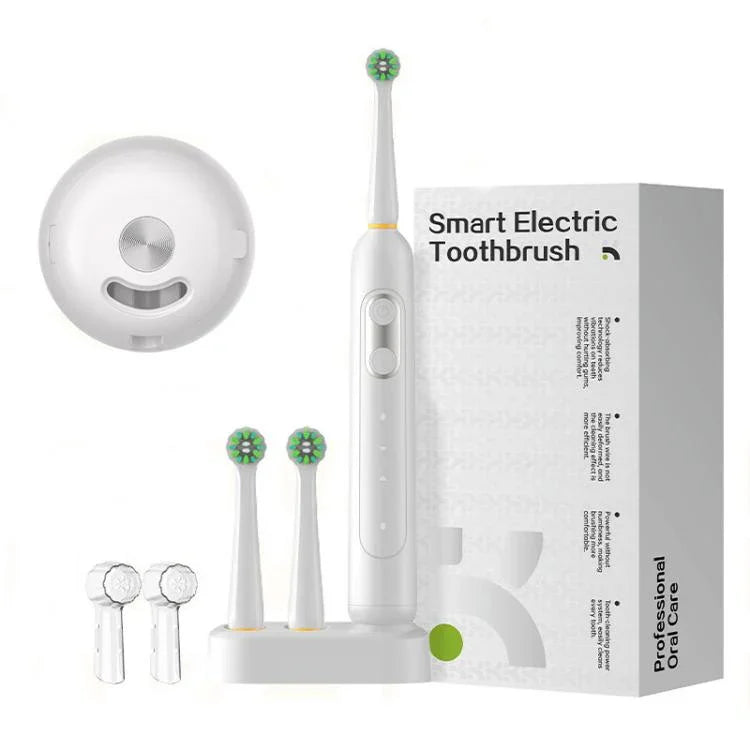 Escova de Dentes Elétrica Recarregável para Adultos 4200 RPM Escova Rotativa IPX8 à Prova de Água Carregamento Indutivo, Branco Esterilizado, Preto Esterilizado, Branco Normal, Preto Normal
