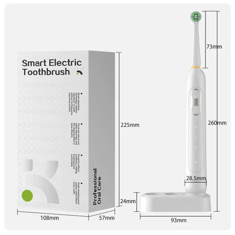 Escova de Dentes Elétrica Recarregável para Adultos 4200 RPM Escova Rotativa IPX8 à Prova de Água Carregamento Indutivo, Branco Esterilizado, Preto Esterilizado, Branco Normal, Preto Normal