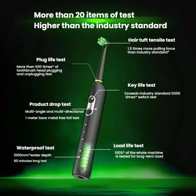 Escova de Dentes Elétrica Recarregável para Adultos 4200 RPM Escova Rotativa IPX8 à Prova de Água Carregamento Indutivo, Branco Esterilizado, Preto Esterilizado, Branco Normal, Preto Normal