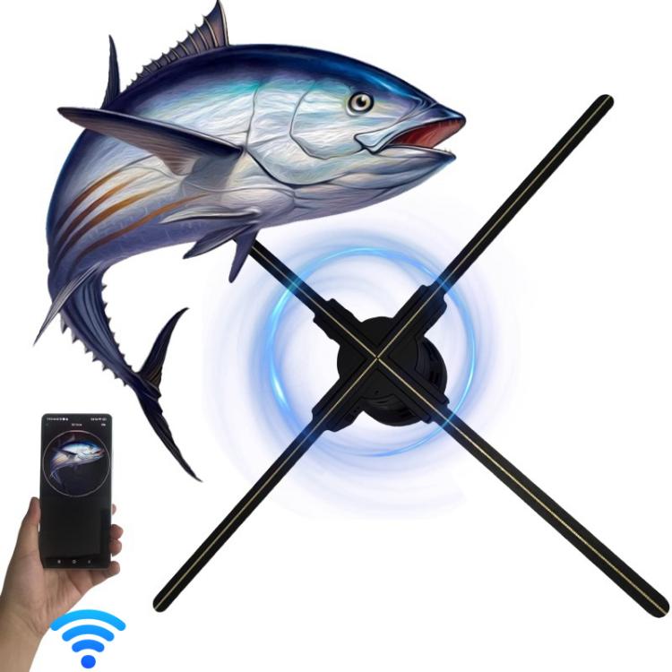 Ventoinha Holográfica 3D de 60cm com Resolução 1600x720 & 720 LEDs Controlo de Conteúdo WiFi/APP DIY, Ficha US, Ficha EU, Ficha UK, Ficha AU