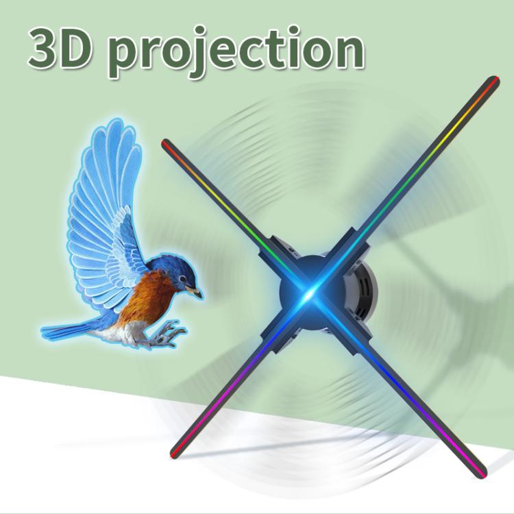 Ventoinha Holográfica 3D de 60cm com Resolução 1600x720 & 720 LEDs Controlo de Conteúdo WiFi/APP DIY, Ficha US, Ficha EU, Ficha UK, Ficha AU
