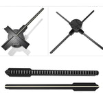 Ventoinha Holográfica 3D de 60cm com Resolução 1600x720 & 720 LEDs Controlo de Conteúdo WiFi/APP DIY, Ficha US, Ficha EU, Ficha UK, Ficha AU