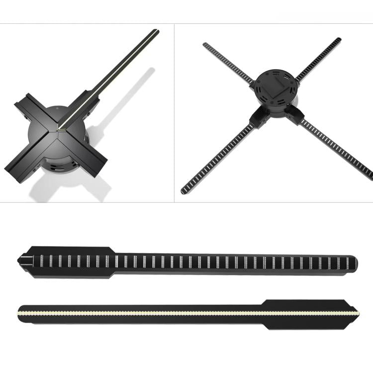Ventoinha Holográfica 3D de 60cm com Resolução 1600x720 & 720 LEDs Controlo de Conteúdo WiFi/APP DIY, Ficha US, Ficha EU, Ficha UK, Ficha AU