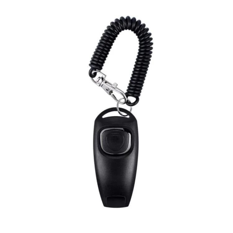 Clicker de Treino 2 em 1 para Animais de Estimação com Apito para Cães e Pulseira Longa