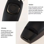 Clicker de Treino 2 em 1 para Animais de Estimação com Apito para Cães e Pulseira Longa
