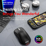 Rato Gaming Sem Fios Tri-Mode 24000 DPI, 6 Modos de Iluminação RGB, Recarregável, Macro Programável, Preto, Branco, Rosa, Preto com Carregamento Sem Fios, Branco com Carregamento Sem Fios, Rosa com Carregamento Sem Fios