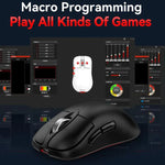 Rato Gaming Sem Fios Tri-Mode 24000 DPI, 6 Modos de Iluminação RGB, Recarregável, Macro Programável, Preto, Branco, Rosa, Preto com Carregamento Sem Fios, Branco com Carregamento Sem Fios, Rosa com Carregamento Sem Fios