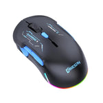 Rato Gaming MKESPN W12 Tri-Mode 5 Canais 10 Teclas 10000 DPI Design Ambidestro RGB Macro, W12 Azul, W12 Vermelho