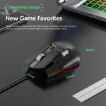 Rato Gaming com Fios MKESPN X13 RGB Full Speed 12400 DPI 10 Teclas Roda de Rolagem Dupla Swing Macro Programável, X13