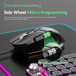 Rato Gaming com Fios MKESPN X13 RGB Full Speed 12400 DPI 10 Teclas Roda de Rolagem Dupla Swing Macro Programável, X13