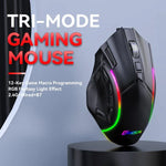 Rato Gaming Sem Fios MKESPN W605 Triple-Mode 24000 DPI 12 Teclas Personalização Macro, W605