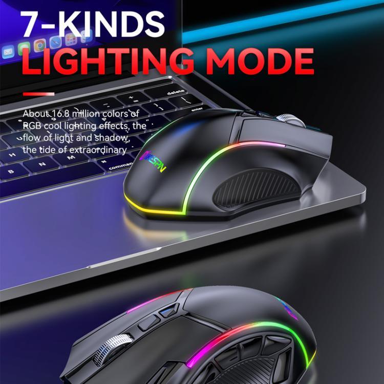 Rato Gaming Sem Fios MKESPN W605 Triple-Mode 24000 DPI 12 Teclas Personalização Macro, W605