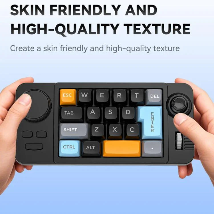MKESPN  19-Key USB-C Wired Gaming Keyboard Macro Programmable Hot-Swappable Design with Control Knob & Joystick Scroll Wheel, K811  Black